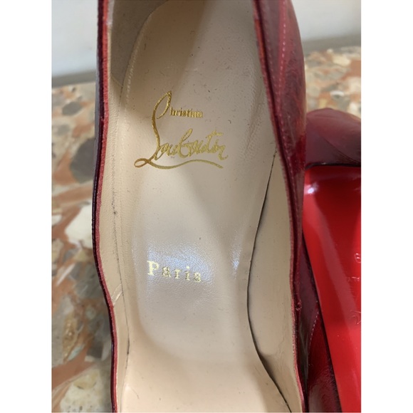 New and Rare! CHRISTIAN LOUBOUTIN red Very Privè exotic leather heels - Picture 4 of 4